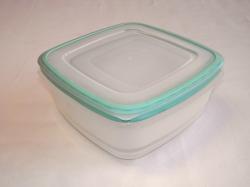 Alacsony műanyagdoboz szett, négyzetalapú 4 db almazöld (1545)