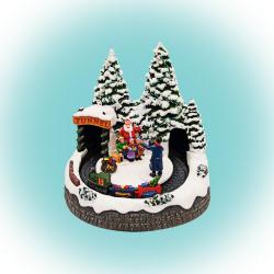 Home dioráma, karácsonyi életkép mozgó vasúttal (DRM 8)