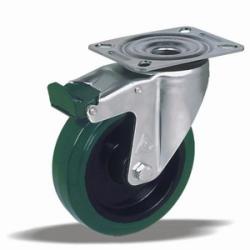 Kerék önbeálló PA inox villás elasztikus fékezhető 100 41595 (14987)