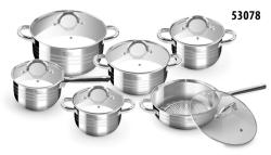 Perfect Home Deluxe 12 részes rozsdamentes edénykészlet üvegfedővel (53078)
