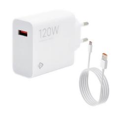 Xiaomi HYPERCHARGE COMBO hálózati töltő USB aljzat (120W, gyorstöltő + Type-C kábel) FEHÉR