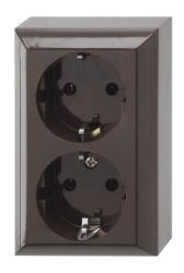 Gao 2 férőhelyes földelt csatlakozóaljzat, barna, beltéri (510076777)