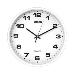 Btech falióra, 20 cm átmérő, fehér számlap, fehér keret, műanyag (BH-90)