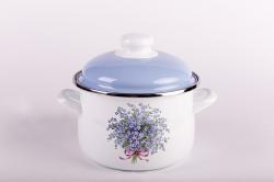 Bonyhádi Nefelejcs zománcozott fazék + fedő 16 cm