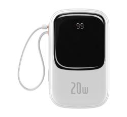 Baseus QPOW vésztöltő USB+Type-C+lightning aljzat (20000mAh, 20W, PD gyorstöltő, LED kijelző + light