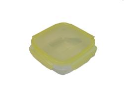 Csatos, szögletes műanyag ételdoboz 550 ml sárga (590)