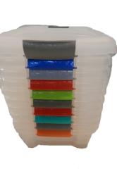 Csatos tároló doboz 10 L -vegyes színben (718)