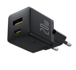 Baseus PALM hálózati töltő USB+Type-C aljzat (20W, PD gyorstöltő 3.0) FEKETE