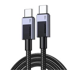 Ugreen L524 adatkábel (Type-C - Type-C, 60W, PD gyorstöltő, cipőfűző, 100cm) SÖTÉTSZÜRKE