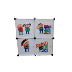 Variálható elemes bútorcsalád, 4 ajtós, fehér (V0202H4W)