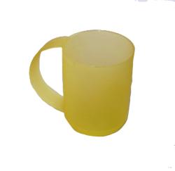 Íves fülű műanyagbögre 4 dl sárga (354)