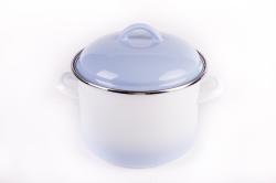 Bonyhádi zománcozott fazék + fedő kék árnyalt 20 cm