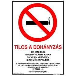 Tábla műanyag A4 Tilos a dohányzás új (3427182)