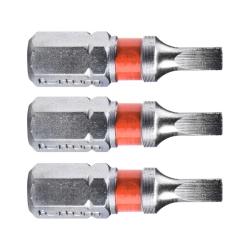 Fortum behajtóhegy lapos, 3 db, S2 acél; 3×25mm, bliszteren (4741103)