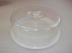 Nagy műanyag tortatartó és szendvicsbúra fehér (247)