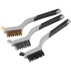 Extol Premium drótkefe klt., 3 db: nylon-, réz- és rozsdamentes acél szál, 3×8 sor, 180mm, kétkompon