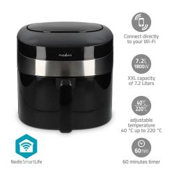 Nedis SmartLife forrólevegőssütő 7,2L (KAAF180BKW)