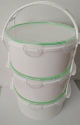 Hermetikusan záródó 3 részes, műanyag ételhordó 1,5 l, fehér (436-fehér)