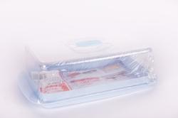 Csemege tároló műanyag, tetővel 30x17x9,5 cm- világoskék (259)