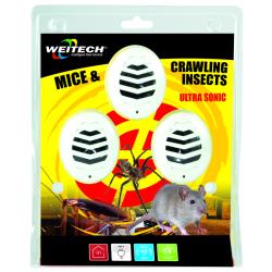 Weitech ultrahangos kártevő riasztó 3db/csomag, 45m2 (WK3523)