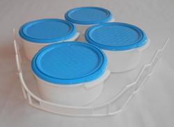 Kétszemélyes műanyag ételhordó 4 részes 1,5 l kék (52)