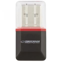 Esperanza EA134K microSD kártyaolvasó USB2.0, fekete