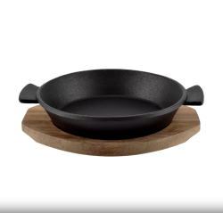 Perfect Home öntöttvas kerek sütőtál fa alátéttel (16645)