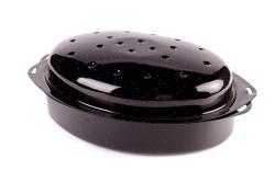 Bonyhádi zománcozott ovál pecsenyesütő 42 cm