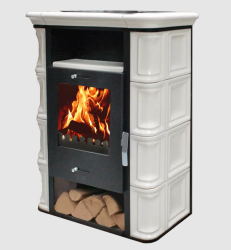 Bonn kerámia csempés kandalló, csontszín (DOM-KAND-004)