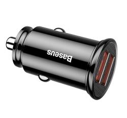 Baseus CIRCULAR autós töltő 2 USB aljzat (30W, PD gyorstöltő 3.0) FEKETECCALL-YD01 CIRCULAR