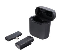 Bluetooth mikrofon (Type-C, LAVALIER csíptethető, aktív zajszűrő + töltőtok) FEKETEGP-146756