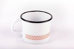 Bonyhádi zománcozott bögre dekor 8 cm