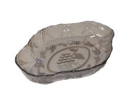 Gyümölcsmintás szürke műanyagtál (395)