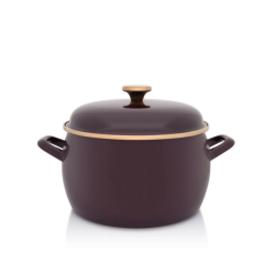 Metalac Princ zománcozott mély lábas fedővel, 24 cm, 7,5 L, bordó (387264)