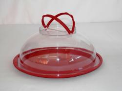 Füles műanyag tortatartó 30 cm bordó (258)