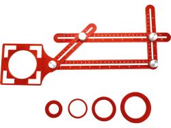 Extol Premium négyoldalú vonalzó (szögmásoló, szögsablon), 250×120 mm, ALU (8825122)