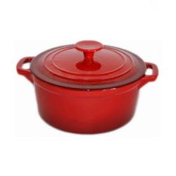 Zománcozott öntöttvas lábas fedővel, piros 24 cm (12012)