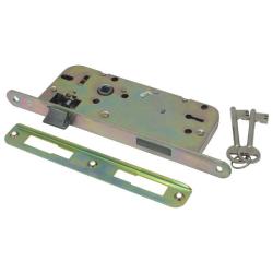 Flame Beltéri bevésőzár, 45×90×20×7mm-es, 2 kulcsos, kerek előlappal, (84644)