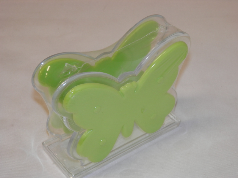 Pillangós műanyag szalvétatartó, almazöld (178/2)