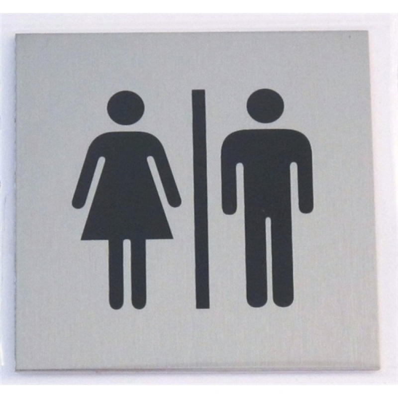 Tábla alumínium öntapadó 60x60mm férfi/női WC szimbólum (3427170)