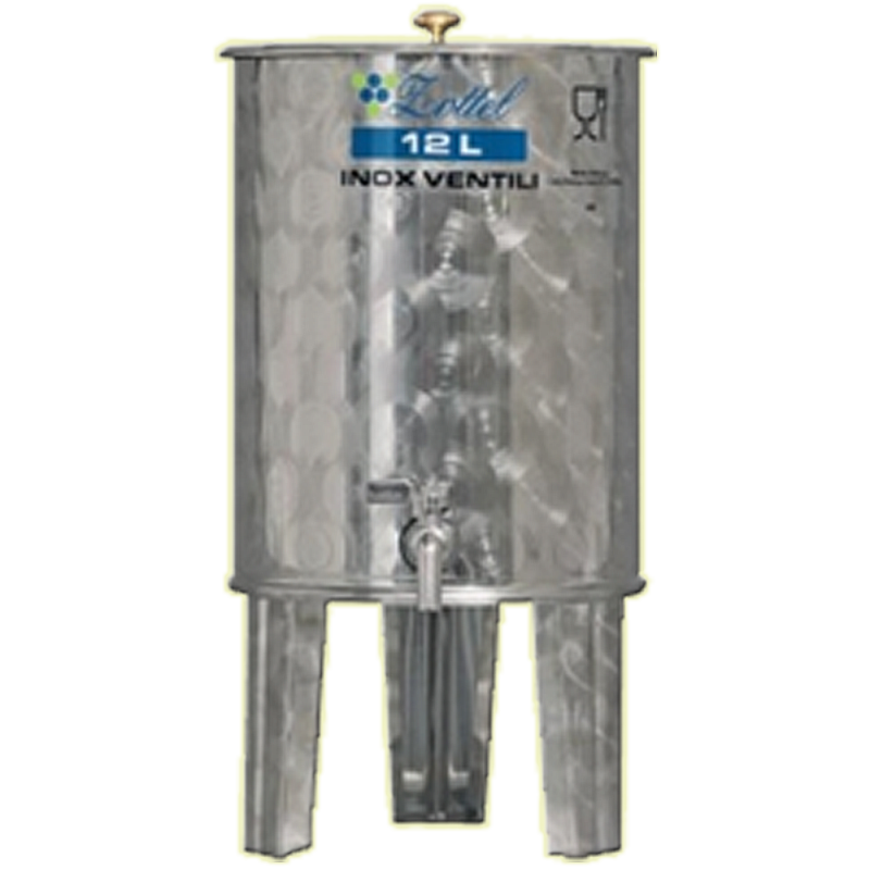 Inox 12 l-es bortartály, úszófedeles, paraffinos, 1 csappal (Zottel) (10470)