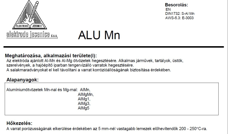Elektróda ALU Mn 2.5 mm 2 kg (11052)