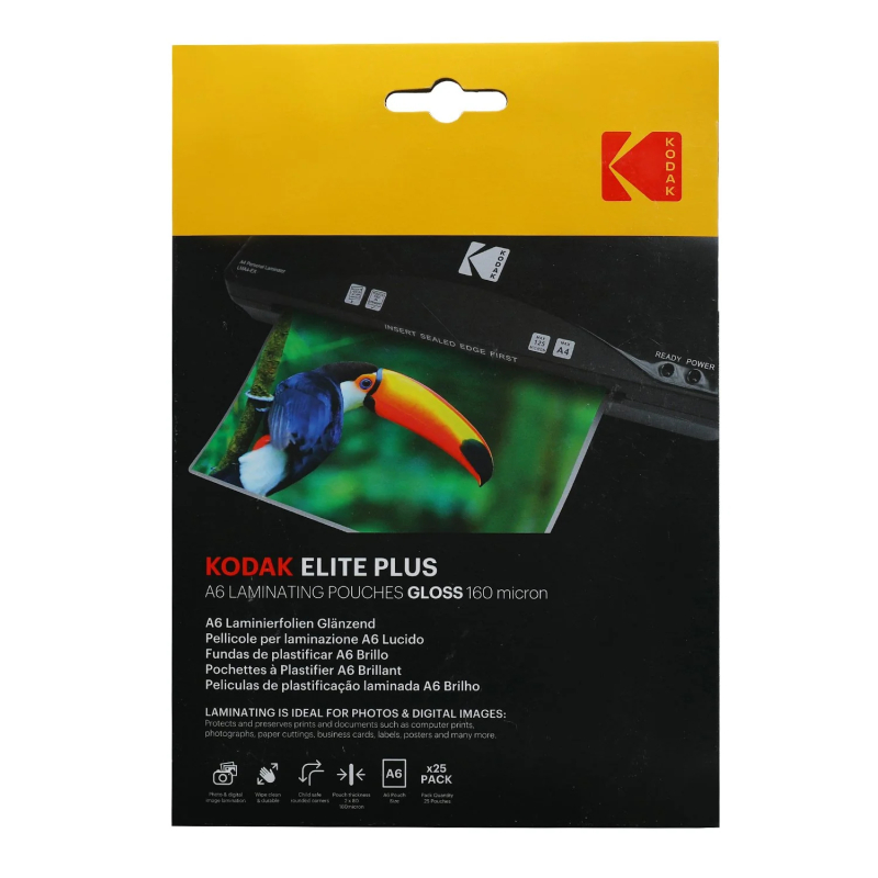 Kodak lamináló fólia (fényes) A6, 160 micron, 25 db (KO-LMA6-PK25A)