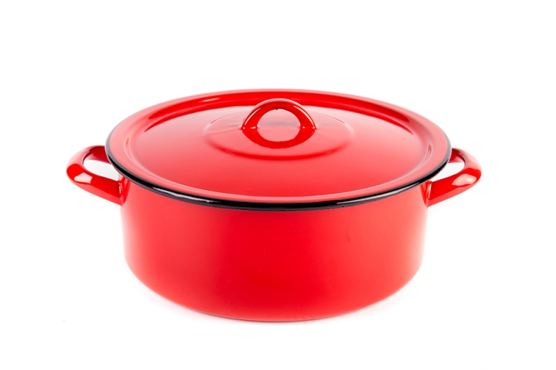 Bonyhádi hagyományos zománcozott lábas + fedő 24 cm