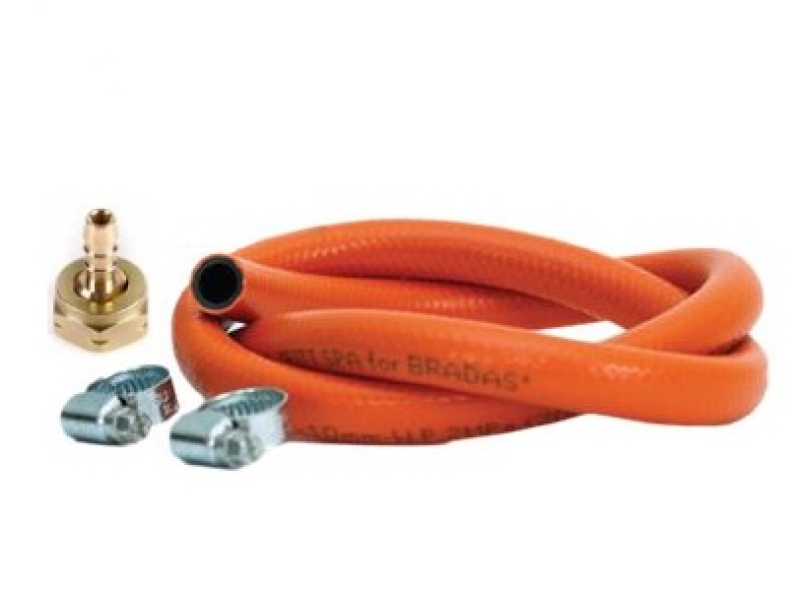 PB gáz tömlő fi9 2fm + 2 db bilincs + hollander (11393)