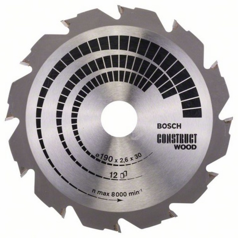 Bosch Körfűrészlap Construct Wood, 190 x 30 x 2,6 mm, 12 (2608640633)