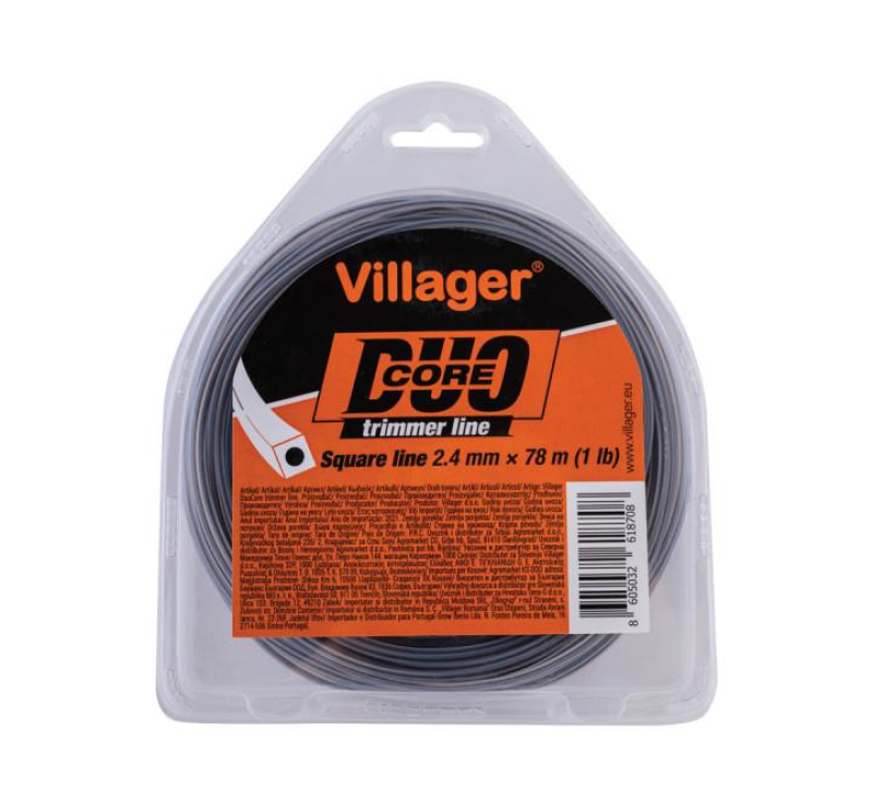 Villager duo core négyzet damil 2,4mm x 15m (068391)