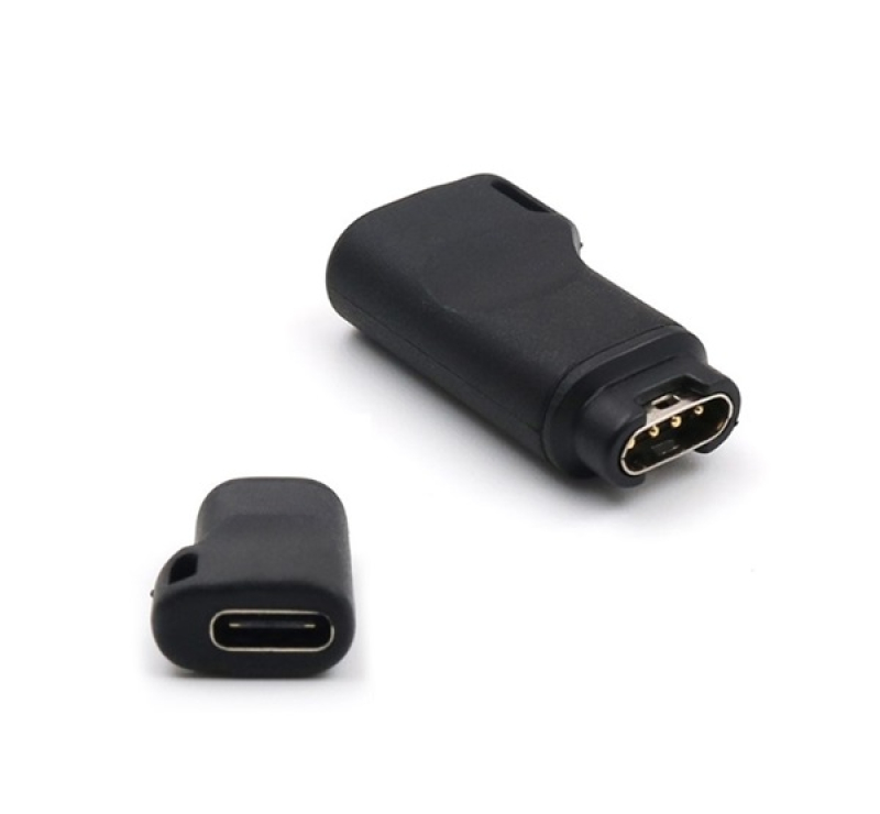Töltő adapter (Type-C aljzat ? Garmin) FEKETE