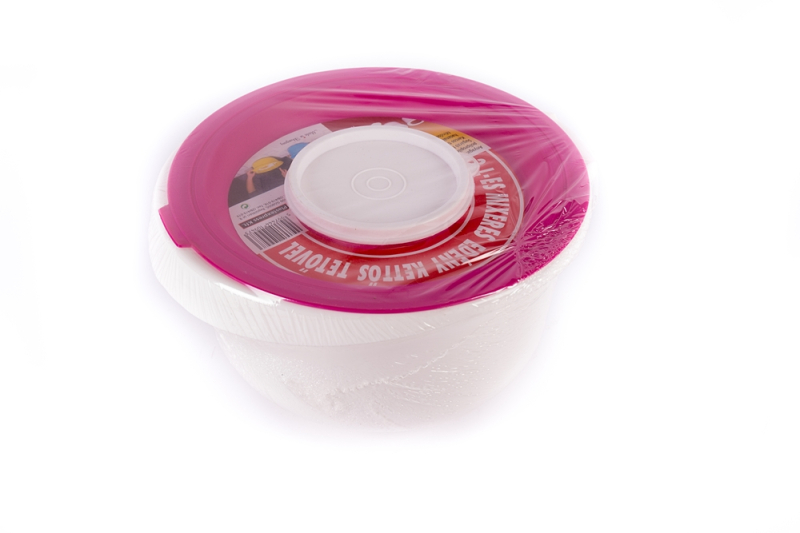 Keverőtál műanyag, kettős tetővel 3 l pink (290)