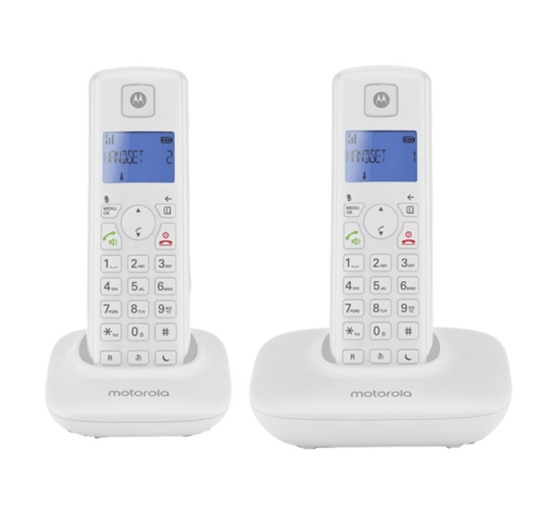 Motorola T402 telefon készülék (vezeték nélküli, 2 kézibeszélő, kijelző, DECT) FEHÉRT402